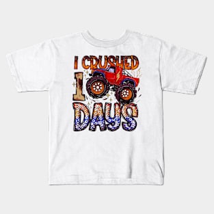 I Crushed 100 Days Of School Monster Truck 100 Days of School Kids T-Shirt